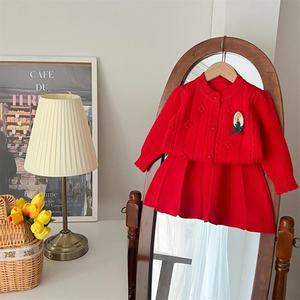 Nouvel ensemble pull cardigan 2 pièces pour bébé, style automne-hiver 2026, 100 % coton uni pour enfants - Product Image 6