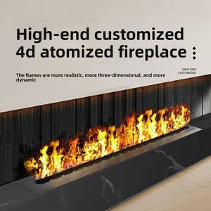 Chimenea Eléctrica Atomizada Martion, Moderna, Decorativa, Integrada, con Llama de Vapor Simulada en 3D, para Sala de Estar, Metal, Hotel, Villa - Product Image 5