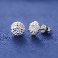 Boucles d'oreilles tendance Hip Hop en argent sterling 925, serties de moissanite VVS D, style halo, pour hommes et femmes, avec certificat GRA