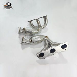 Système d'échappement <span class=keywords><strong>Hetu</strong></span> de haute qualité en acier inoxydable SS304 avec collecteur à résonateur catalysé et collecteurs d'admission à flux libre pour Boxster 981/987 - Product Image 4