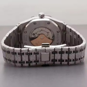 Montre de luxe à mouvement automatique en acier inoxydable avec diamant moissanite, exportateur indien, affichage analogique, non étanche - Product Image 2