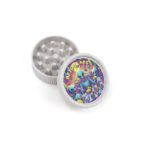 Broyeur biodégradable de 55 mm avec impression UV brillante, accessoire éco-responsable pour tabac en 2 parties, design personnalisé