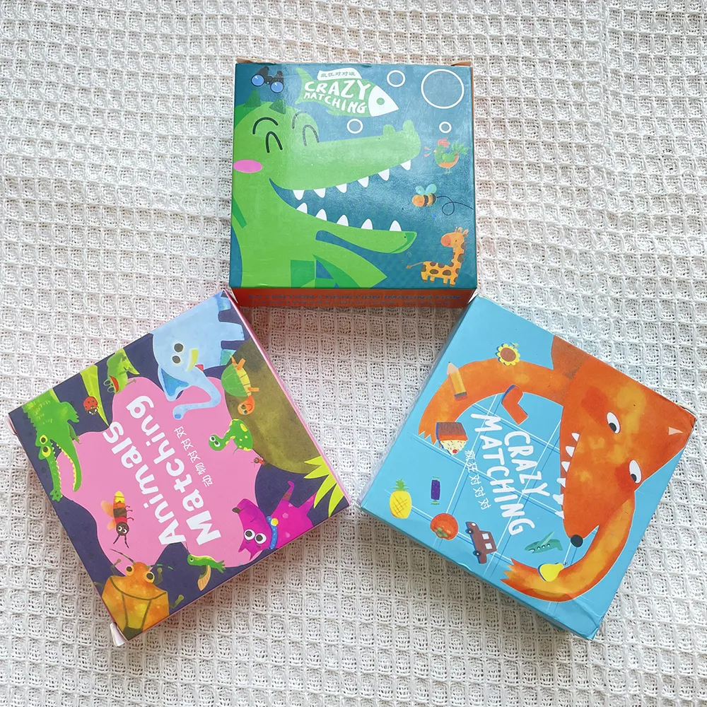 Campione gratuito glossy kids card games gioco di memoria personalizzabile