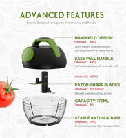 Robot culinaire multifonctionnel miniature pour la cuisine, hachoir manuel, trancheuse, mixeur, hachoir à ail, hachoir à légumes manuel