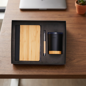 Liviya PU Leather Business Notebook Gift Set Pen 2 Coffee Tumblers Embossed Personalized Printing Corporate New Year <b>Christmas</b> - Product Image 2