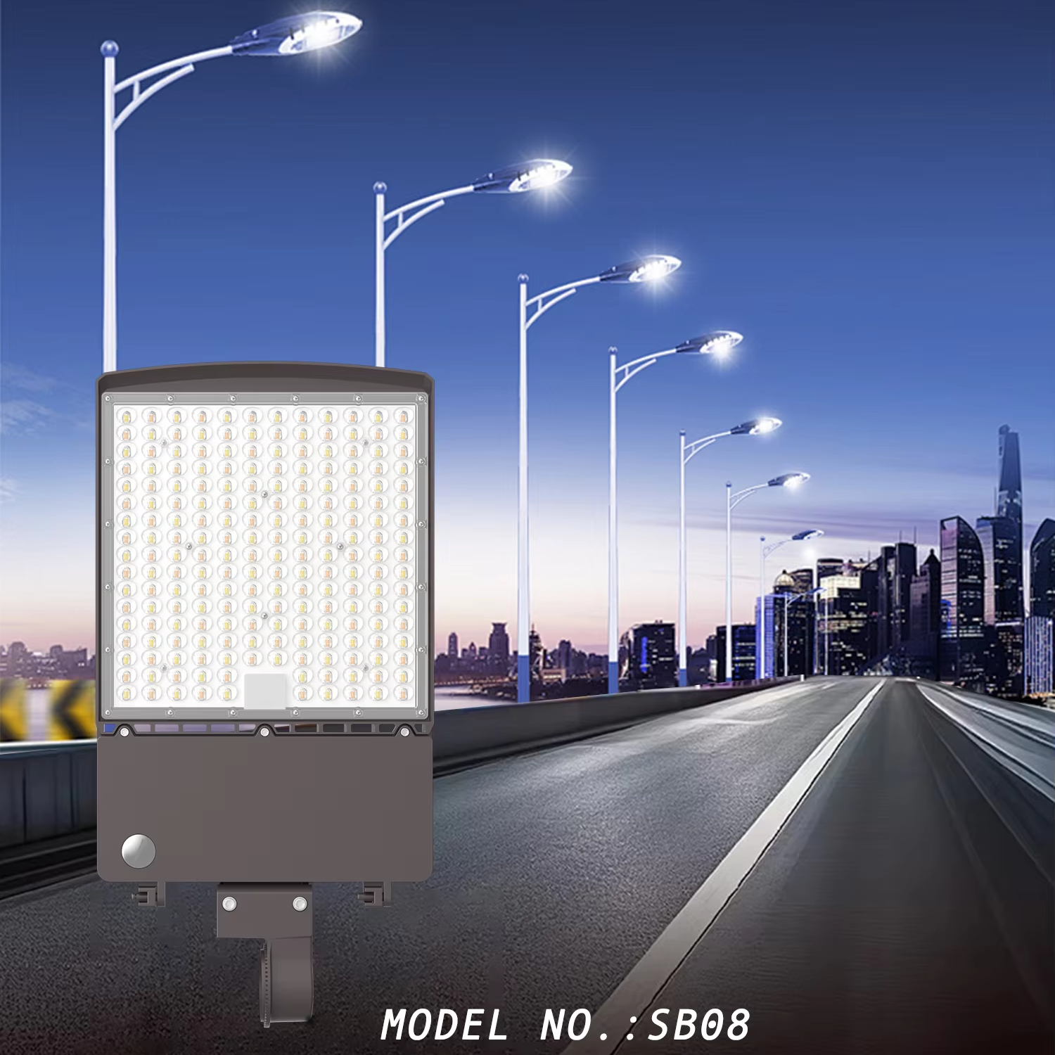 UL Certified, DLC Certified Outdoor LED Street Light, 100W, 150lm/w, Aluminum Alloy Body for Road Lighting, 5-year Warranty.
