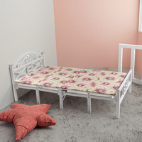 Lit pliant simple en fer, design moderne, structure métallique avec rangement pour chambre, appartement, école ou entrepôt