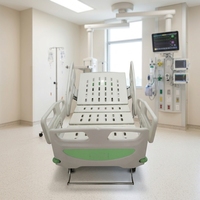 Meubles médicaux multifonctionnels réglables avec roulettes, lit d'hôpital électrique pliable pour soins intensifs