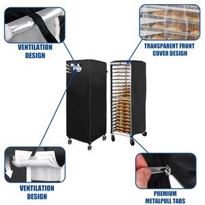 Housse de protection haute densité, imperméable et anti-poussière pour étagère à <span class=keywords><strong>pain</strong></span>, Housse noire pour étagère simple de boulangerie, Housse pour support à pains et pains de mie - Product Image 5