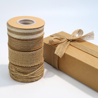 Usine Linge Vente Bien Tissé Bord Jute Tissu Imprimé Ruban Rouleau Toile De Jute Jute Rubans pour Fleur Panier Décoration