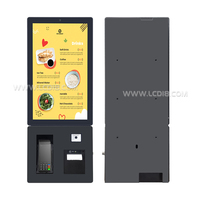 24 Zoll Wandmontage Android Win 10 Pro System Ticketdrucker QR-Code-Scanner NFC-Kartenleser Fast Food Selbstbedienungs-Kiosk
