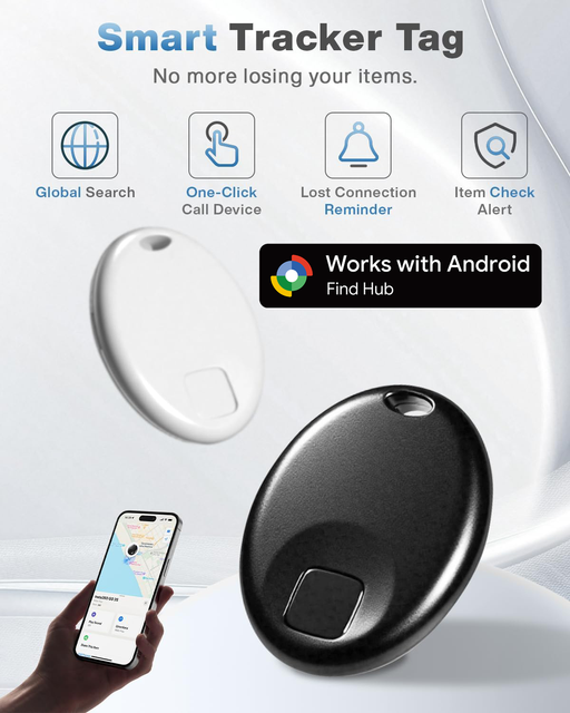 Smart Anti-loss Locator: Easily Track Various Personal Items; Compatible with Google's "Find My" App (Android Only)