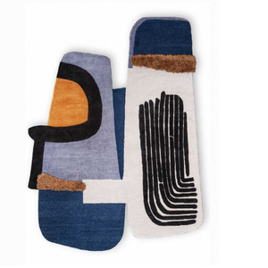 Tapis en laine noué à la main contemporain, moquette douce et moelleuse, fait main pour salon, chambre, décoration intérieure, hôtel, bureau, ambiance cosy - Product Image 1