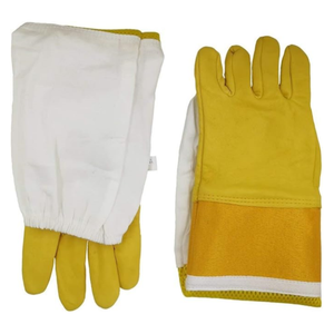 ถุงมือหนังแพะแบบพรีเมี่ยมพร้อมปลอกแขนยาวผ้าแคนวาสระบายอากาศและปลอกยางยืดสำหรับผู้เลี้ยงผึ้งมือใหม่ - Product Image 6