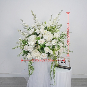 Bola de flores de boda verde y blanca de alta calidad, hecha a mano, realista, centro de mesa para boda, decoración con bola de flores - Product Image 3
