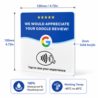 Carte NFC vierge en acrylique pour avis Google, carte sans contact Ntag213 inscriptible avec adhésif CHANGRONG 511 pour table de café ou restaurant