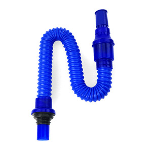 Tubo de desagüe azul para lavabo, forma curva, ajuste por compresión, fácil instalación - Product Image 5