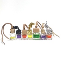 Flacon vide en verre coloré personnalisable de 5 ml, 8 ml, 10 ml pour diffuseur de parfum de voiture à suspendre, avec bouchon à vis et porte-clés