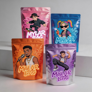 Bolsa Mylar de 3.5g 7g 14g 28g, Bolsa Holográfica con Cierre Hermético para Tabaco, Hierbas, Flores, Alimentos, a Prueba de Olores, con Impresión de Logotipo - Product Image 3