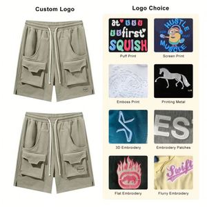 Personalizado de algodón completo cordón lavable bordado transpirable de alta calidad Casual en blanco medio pantalones Cargo pantalones cortos para hombres - Product Image 3