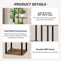 Étagère à fleurs en métal d'intérieur à 5 niveaux pour la maison pour plusieurs plantes présentoir coin grands porte-fleurs pour patio jardin salon