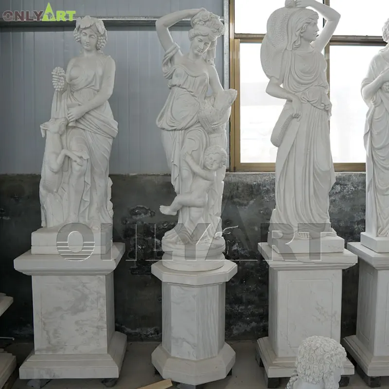 Stock decoro casa a grandezza naturale pietra in marmo naturale donna statua signora scultura