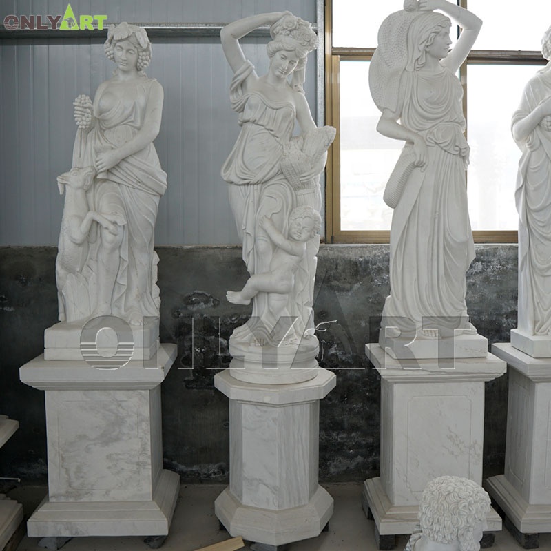 Stock Decor Home Life Size Natural Stone Marble Woman Statue Lady Sculpture