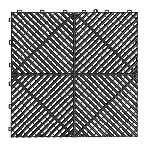 Modular Floor Tiles Anti Slip PP <strong>PVC</strong> Plastic <strong>Flooring</strong> Mats Interlocking Garage Floor Tiles for Car Detailing Shop Workshop 1.8cm - Product Image 1