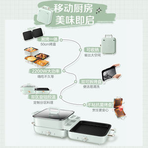 Grill électrique Supor 50 cm empilable antiadhésif détachable pour usage domestique et extérieur - Product Image 1