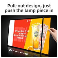 Comptoir de bar rectangulaire en aluminium, boîte à lumière triple commande, verre trempé, ultra-mince, avec LED rétractable, enseigne lumineuse décorative