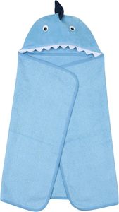 Baby/Infant Luxury Cotton &amp; Polyester Terry Shark Hooded Bath <strong>Towel</strong> with Solid Pattern 34"L X 34"W - Product Image 5