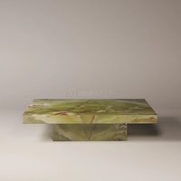 Table basse carrée moderne en marbre sur mesure pour salon, mobilier d'intérieur, appartement, mobilier en pierre de style mid-century