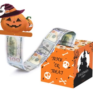 Halloween Diy sorpresa papel Kraft papel cartón tirar caja de regalo bolsas de plástico caja de dinero - Product Image 3