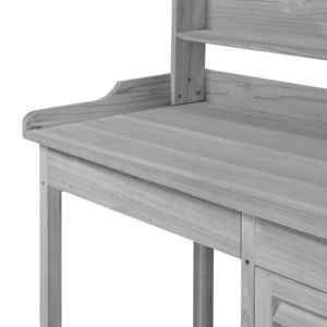 Banc <span class=keywords><strong>de</strong></span> rempotage en bois <span class=keywords><strong>de</strong></span> couleur grise avec crochets à tiroirs pour armoire <span class=keywords><strong>de</strong></span> rangement et étagère ouverte pour poste <span class=keywords><strong>de</strong></span> travail <span class=keywords><strong>de</strong></span> jardin - Product Image 3