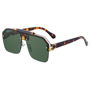 Gafas de sol extragrandes estilo retro punk para hombre, UV400, montura de metal y PC, lentes negras, a la moda, para conducir, protección solar, viajes y fiestas. - Product Image 5