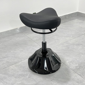 Sillón de Barbería Profesional, Acero Inoxidable, Giratorio, Altura Ajustable, Bomba Hidráulica, Diseño Moderno, Asiento de Cuero, Taburete Basculante - Product Image 3