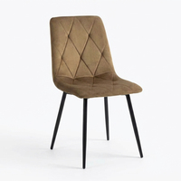 Chaise de salle à manger moderne et simple, dossier en velours blanc, pieds en métal, pour salon, hôtel, haute qualité, prix abordable, en promotion