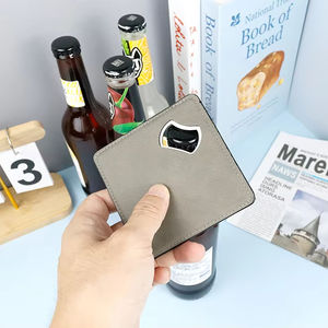 Logo laser personnalisé coloré en cuir PU ouvre-bouteille vierge <span class=keywords><strong>porte</strong></span>-clés en acier inoxydable taille de portefeuille ouvre-bière pour gravure au laser - Product Image 6