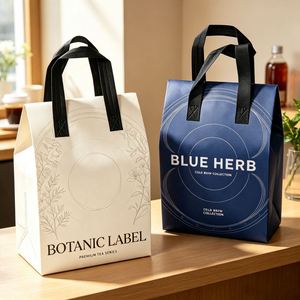 Laminated Non Woven Ice Cream Takeout Bags Vibrant <b>Macaron</b> Colors Reinforced Handle Custom Eco Friendly Thermal Insulated Bag - Product Image 1