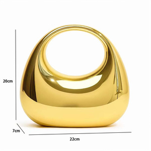 Sac à bandoulière demi-lune populaire en acrylique transparent, pochette transparente avec chaîne détachable, sac à main fantaisie pour femme, idéal pour les soirées et les fêtes - Product Image 6