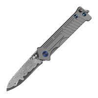 Couteau pliant d'extérieur de qualité supérieure D2/Damas Slide Open Self-Defence EDC Portable avec anneau Cadeau parfait