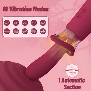 Jouets sexuels Zope PINKZOOM pour elle, stimulateur clitoridien vibrant avec effet <span class=keywords><strong>de</strong></span> léchage <span class=keywords><strong>de</strong></span> langue, bâton <span class=keywords><strong>de</strong></span> massage vibrant 2 en 1, vibrateur suceur vaginal - Product Image 4