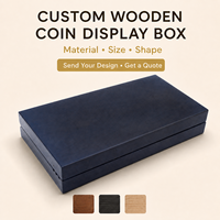 Boîte de présentation en bois personnalisée pour 4 pièces de monnaie, étui en bois plaqué MDF, étui de présentation de médailles, logo OEM