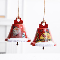Vente en gros de haute qualité, personnalisé, petit mini ornement de Noël en métal rouge, blanc et vert, cloche de Noël personnalisée, pendentif suspendu/