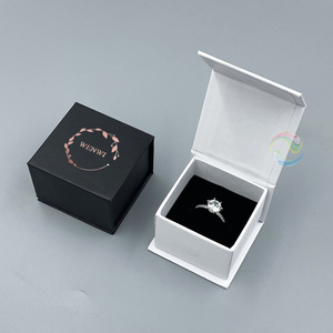 Cajas de Joyería de Cartón Rígido con Logotipo Personalizado Impreso en Blanco de Lujo al por Mayor, con Forro de Esponja - Product Image 5