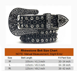 Cintura da uomo Western in pelle PU nera scintillante con strass, larghezza 3,8 cm, con fibbia a teschio, stile Hip Hop Punk, design <span class=keywords><strong>Baita</strong></span>, produzione di fabbrica - Product Image 6