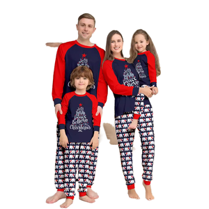 <span class=keywords><strong>Pijamas</strong></span> de dos piezas azul americano europeo para padres e hijos Navidad Halloween impreso ropa de casa cintura elástica para <span class=keywords><strong>Amazon</strong></span> - Product Image 1