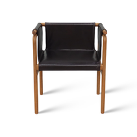 Chaise de salle à manger en chêne avec revêtement en similicuir, assise et dossier rembourrés, chaise d'appoint en bois pour café commercial