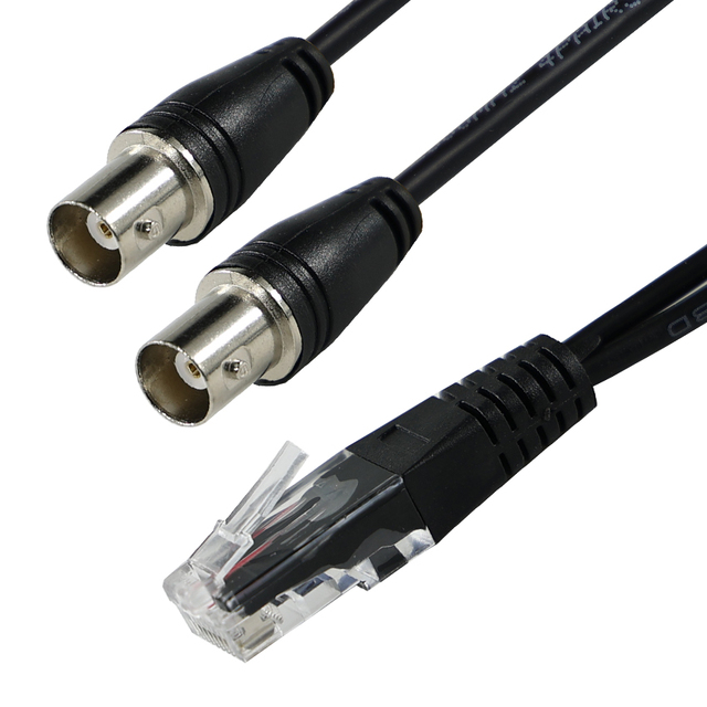 RJ45/RJ48 Male to Dual BNC Female Adapter Cable for T1/E1 Interface Signal Transmission Coaxial Converter Splitter