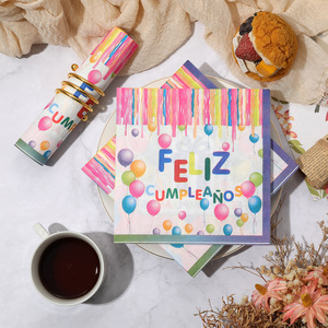 Festive Paper Napkins With <b>Balloon</b> Design 330mmx330mm Printed Disposable For Birthday Parties - Product Image 1